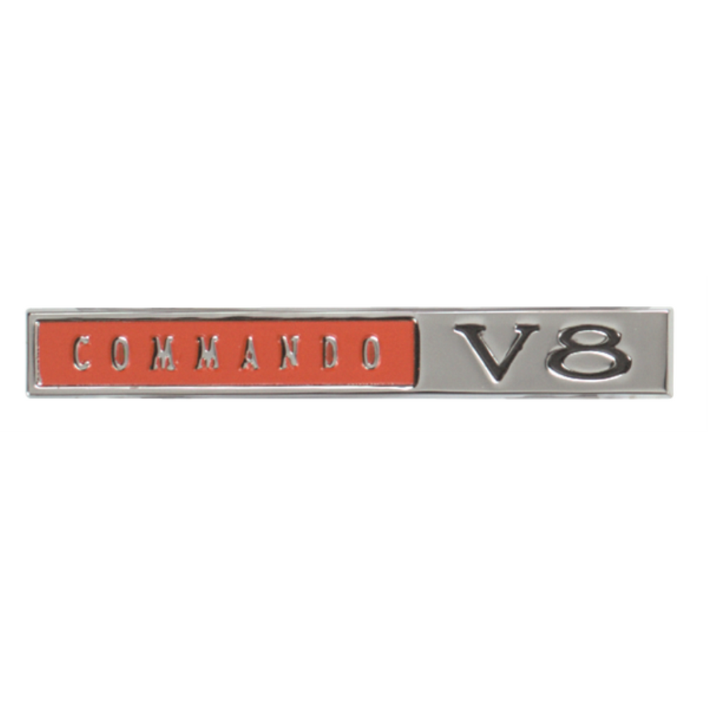 VC9613 - 1966-1967 Plymouth Commando V-8 fender emblem. - Mopar emblem product image