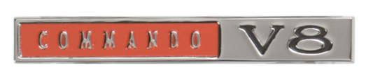 VC9613 - 1966-1967 Plymouth Commando V-8 fender emblem.