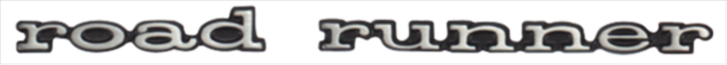 VC207 - 1969 - 1974 road runner emblem.  Pin Mounted. If you prefer a TAPE BACK version of this emblem us part number VC54901T.   See applications below.