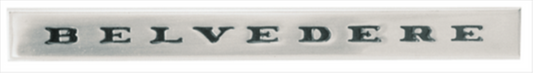 VC2115 - 1967 GTX Belvedere fender emblem. Brushed Face with Black satin letters and polished chrome sides as original. 2582115