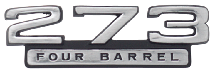 VC9749 - 1966 1967 Dart 273 Four Barrel nameplate.  2579749