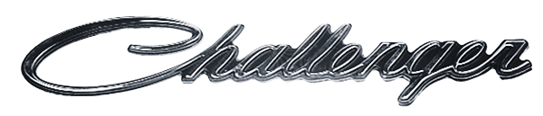VC212 - 1970-1974 Challenger emblem with STUDS.  Fits 1970 Fender and Decklid, 1971 Fender and 1972-1974 Quarter Panel.    NOTE:  If you have a 1971 and need 3 pin Challenger Tail Panel emblem use VC0519