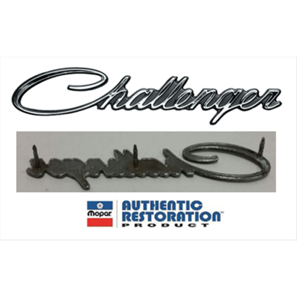 VC212 - 1970-1974 Challenger emblem with STUDS. Fits 1970 Fender and Decklid, 1971 Fender and 1972-1974 Quarter Panel. NOTE: If you have a 1971 and need 3 pin - Mopar emblem product image