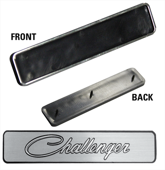 VC221B - 1971-1974 Challenger Dash Emblem with backing plate. Includes Emblem and two pin base.