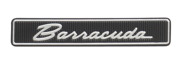 VC222B -  1971-1974 Barracuda Dash Pad Emblem with Backing Plate. Includes Emblem and 3 Pin Backing Plate.