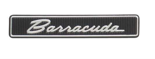 VC222B -  1971-1974 Barracuda Dash Pad Emblem with Backing Plate. Includes Emblem and 3 Pin Backing Plate.