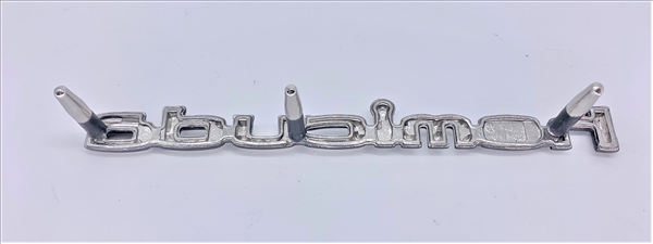 VC2269POL - 1970-1971 Polished Chrome HEMI CUDA Shaker Hood Scoop Emblem. 3 Pin. - Mopar emblem product image