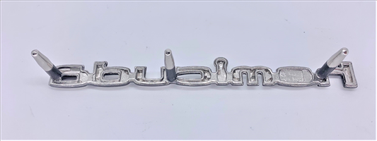 VC2269POL - 1970-1971 Polished Chrome HEMI CUDA Shaker Hood Scoop Emblem. 3 Pin.