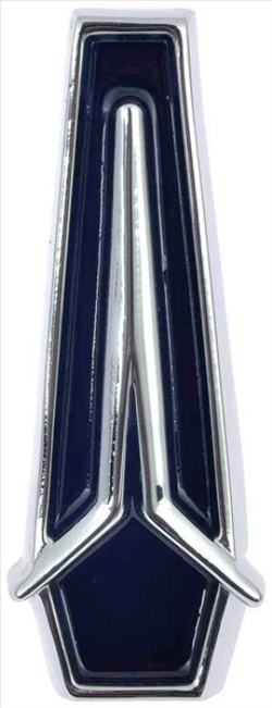 VC260 - 1971 Road Runner, GTX and Satellite Header Panel emblem.  Black with Chrome.