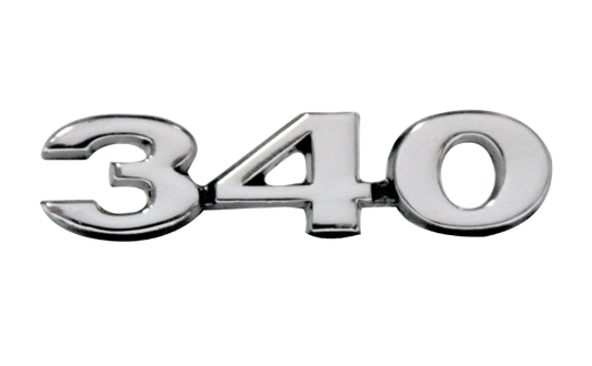 VC340 - 1970 1971 1972 1973 Dart Demon Dart Sport 340 hood scoop nameplate. Made in USA