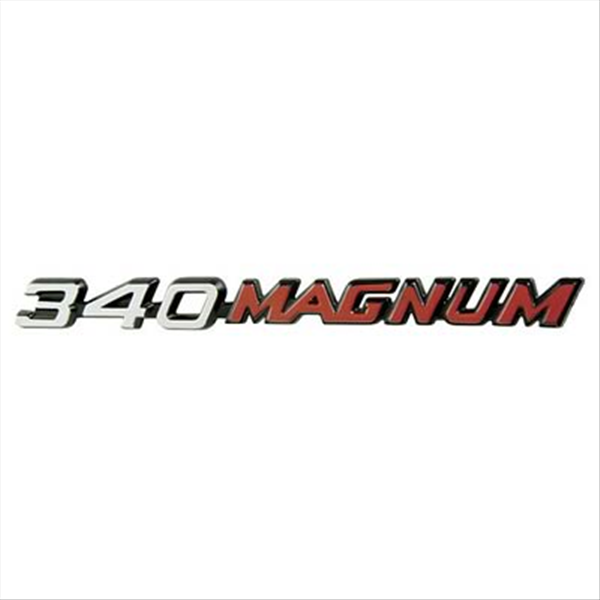 VC3632 - 1971-1973 Charger and Super Bee 340 MAGNUM hood emblem with Power Bulge hoods. 3573632