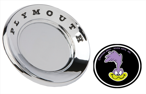 VC3725R - 1972  Road Runner Header panel emblem made of Diecast Metal with DECAL..