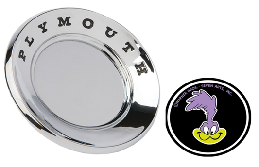 VC3725R - 1972  Road Runner Header panel emblem made of Diecast Metal with DECAL..