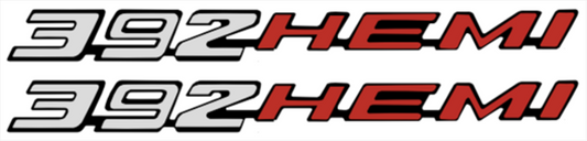 VC392HPSP - 2008- Present Challenger Charger Retro 426 HEMI Emblem for Hood, Shaker, or Fender. Silver with Hemi orange.