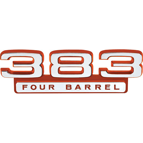 VC5749 - 1966 Charger 383 four barrel fender emblem with red accent. OE 2785749 - Mopar emblem product image