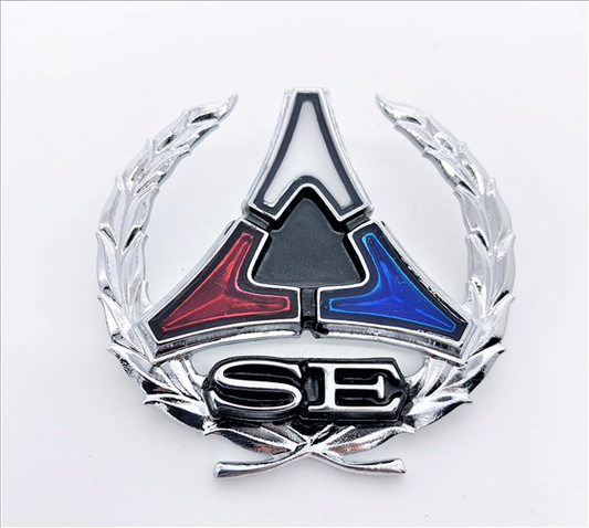 VC4381TL - 1971-1972 Charger and 1970-1971 Clip on style emblem. Challenger SE Epoxy Filled Sail Panel Emblem. Sold individually, use 2 per car.