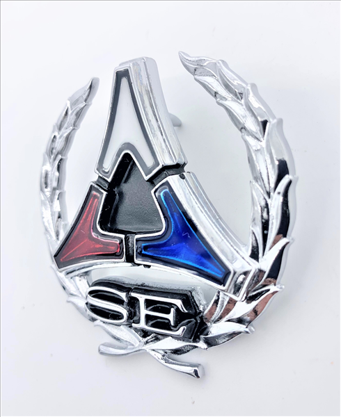 VC4381TL - 1971-1972 Charger and 1970-1971 Clip on style emblem. Challenger SE Epoxy Filled Sail Panel Emblem. Sold individually, use 2 per car.