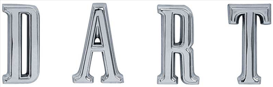 VC457 - 1967-1968 Dart Quarter Dart Letter Set.  Includes Hardware.
