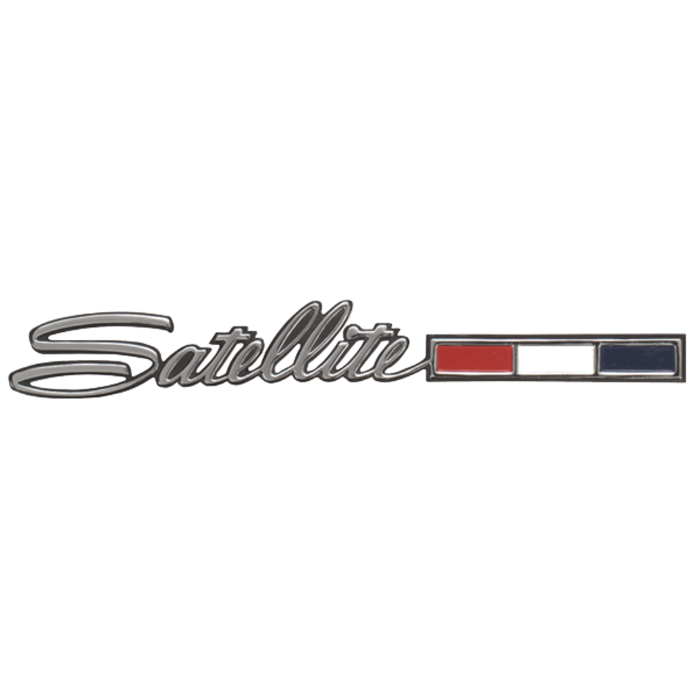 VC4465 - 1966 Satellite Rear Seat and Trunk Lid Emblem with Tri Color Bar. - Mopar emblem product image