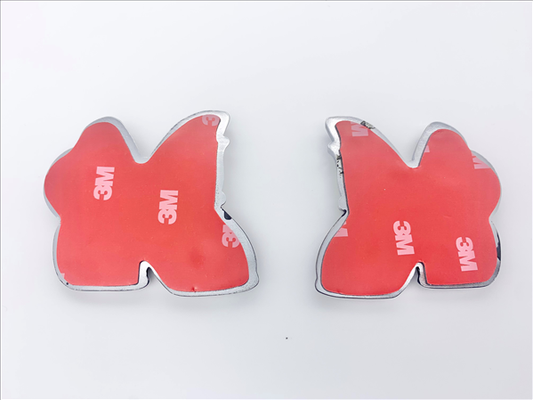 VC46889T - Metal - Scat Pack Fender Emblems, Drivers Side and Passenger Side Set. Adhesive Backed.