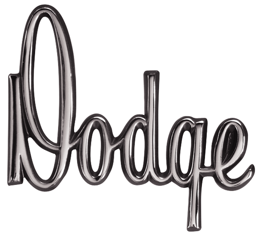 VC6482 - 1968 & 1970 Dart DODGE Script Hood and Trunk Emblem. Does not fit Hood on DART GT. 4 MOUNTING POSTS.