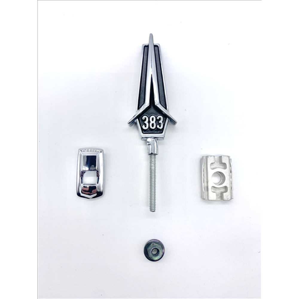 VC5342BLK - 1967 Fury 383 Hood Ornament. Color : Black - Mopar emblem product image