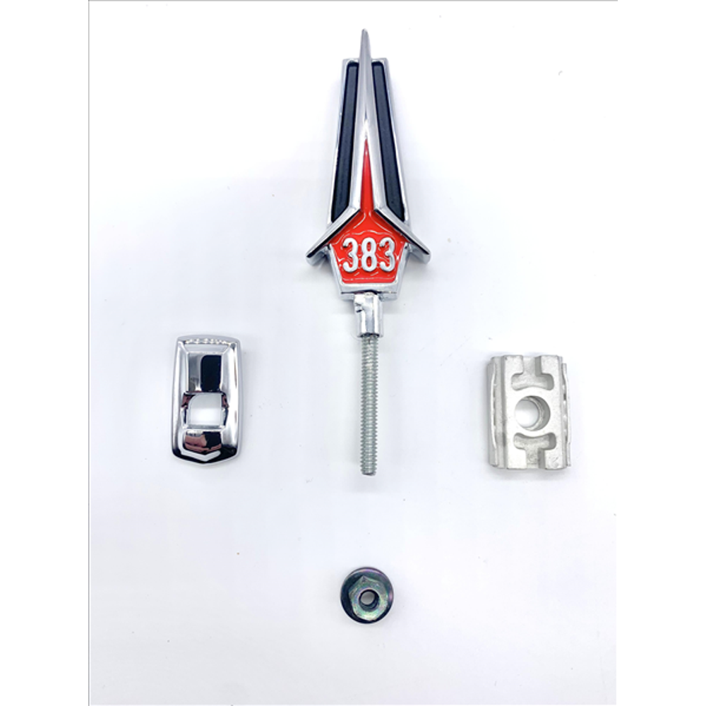 VC5342RED - 1967 Fury 383 Hood Ornament. Color : Red - Mopar emblem product image