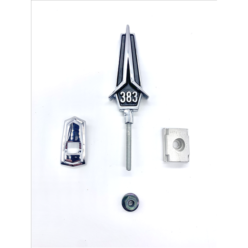 VC5386BLK - 1967 Belvedere 383 Hood Ornament. Color : Black - Mopar emblem product image