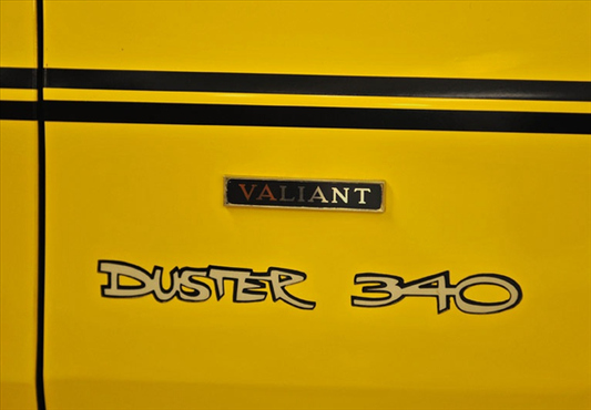 VC5787T - 1970-1971 Duster and Valiant Fender Emblem. Adhesive Backed