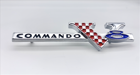 VC8632 - 1965 Plymouth Commando V-8 fender emblem - Mopar emblem product image
