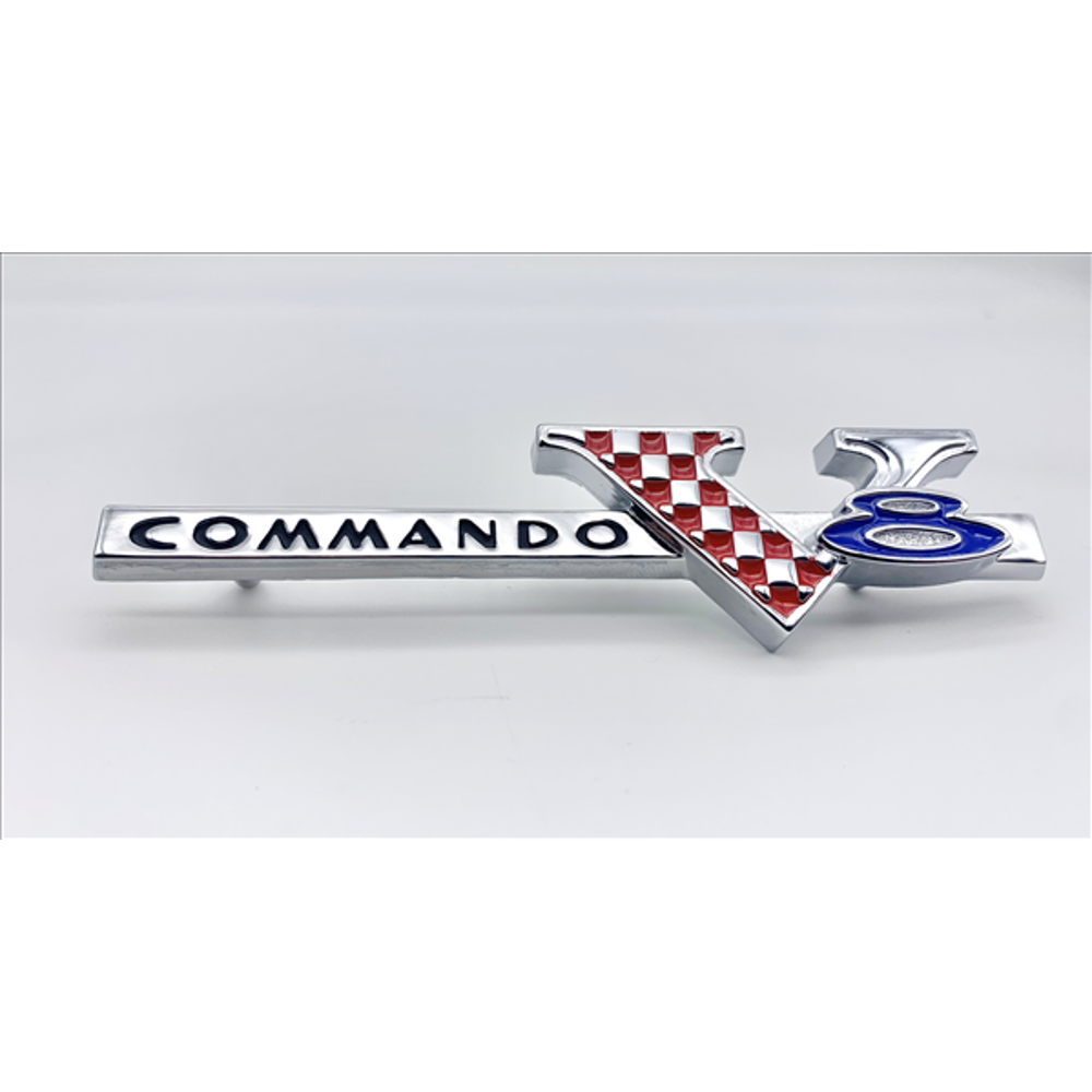 VC8632 - 1965 Plymouth Commando V-8 fender emblem - Mopar emblem product image