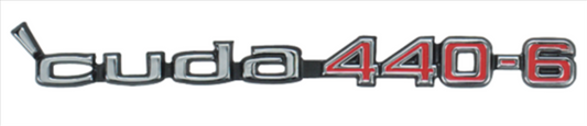 VC8798 - 1970-1971 Barracuda cuda 440-6 Shaker Hood Scoop Emblem. Includes hardware