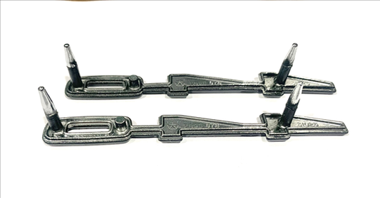 VC8878 - 1 PAIR of 440 hood nameplates for 1969 GTX, 1969-1970 Coronet R/T, Super Bee with Ramcharger hood, and 1970 Sport Fury models. Brushed Finish