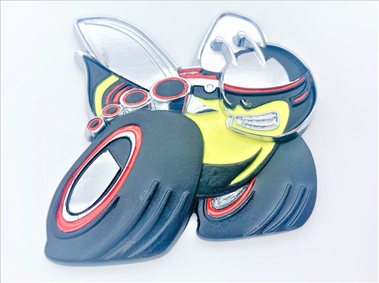 VC8999T - Metal - Scat Pack Fender Emblem, Passenger Side. Also Used on Rear Spoiler on Challenger and Trunk Lid on Charger. Adhesive Backed.