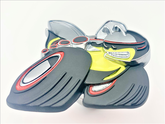 VC8999T - Metal - Scat Pack Fender Emblem, Passenger Side. Also Used on Rear Spoiler on Challenger and Trunk Lid on Charger. Adhesive Backed.