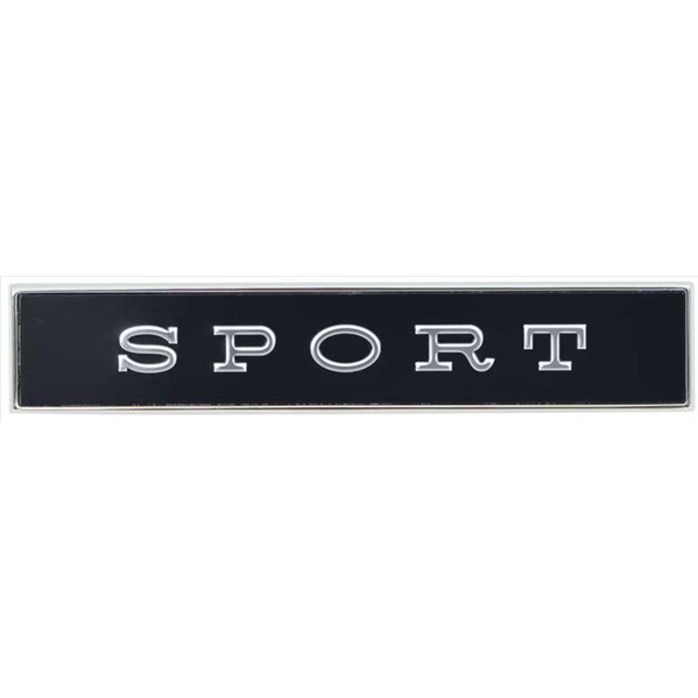 VC9083T - 1968 Sport Satellite SPORT Fender Emblem. Adhesive Backed. - Mopar emblem product image